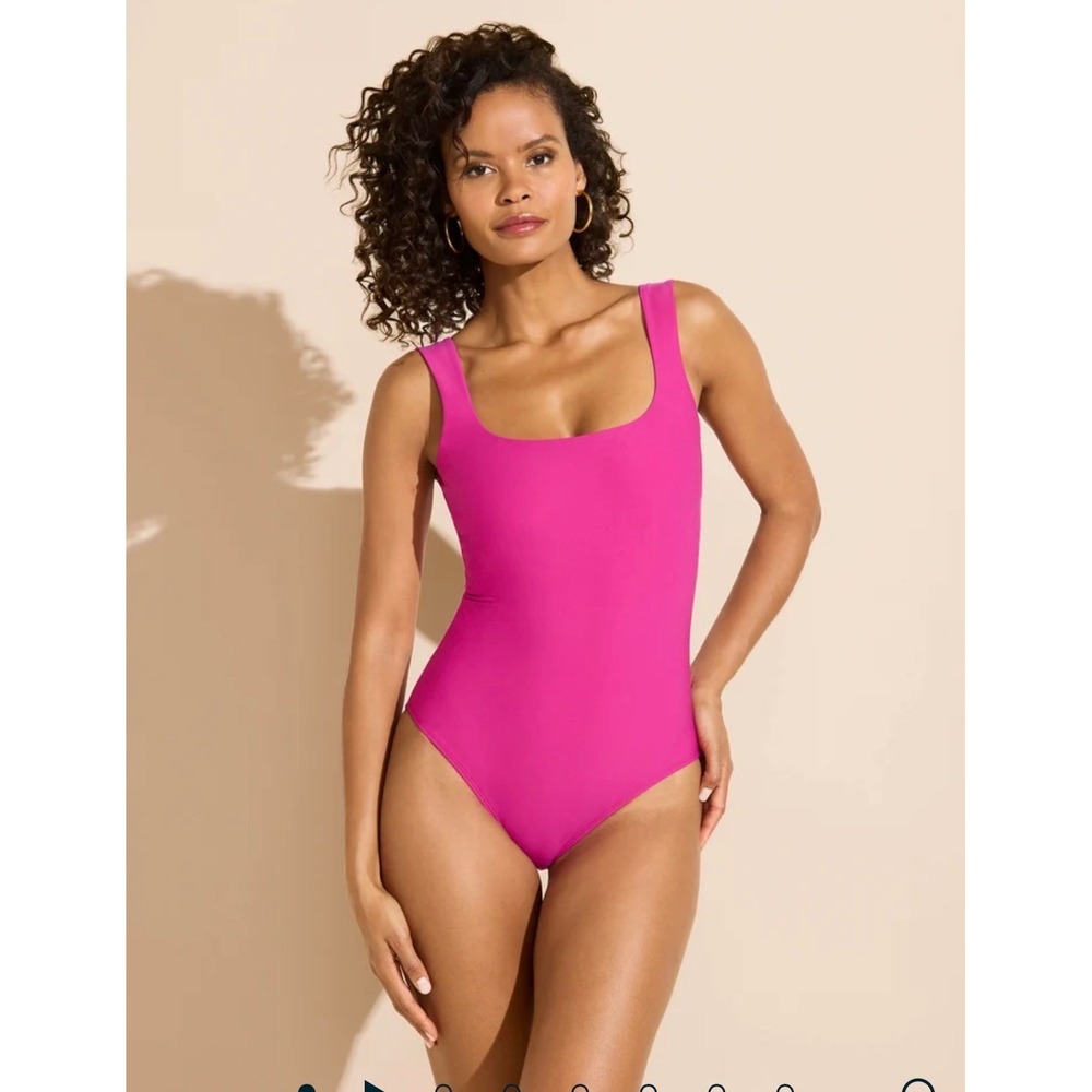 Stylest By Stem Dreamsculpt Square Neck Tank One Piece Swimsuit M Pink Beach